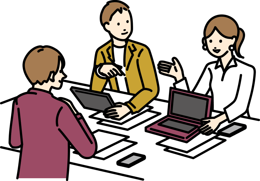 ミーティングをしている様子のイラスト